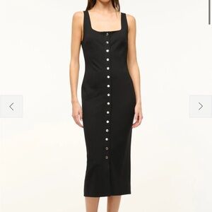 Staud Domani Black Button-Down Dress